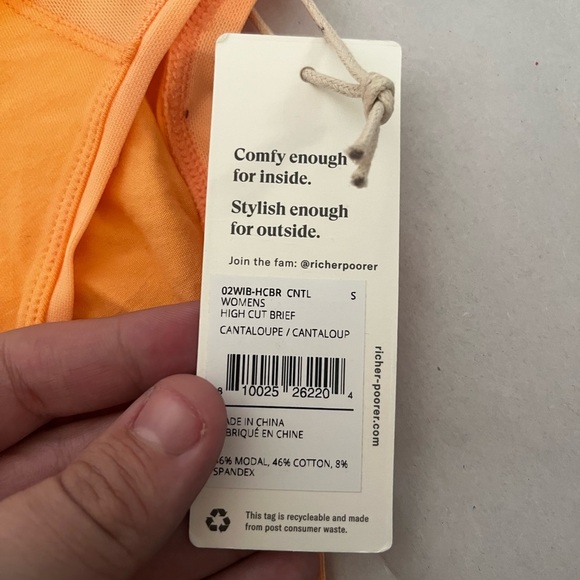NWT Richer Poorer womens high cut brief in Cantaloupe Size S - Picture 4 of 6